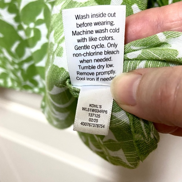 LC Lauren Conrad Green Floral Peasant Cottagecore Large Top Puff Sleeve - Picture 8 of 8